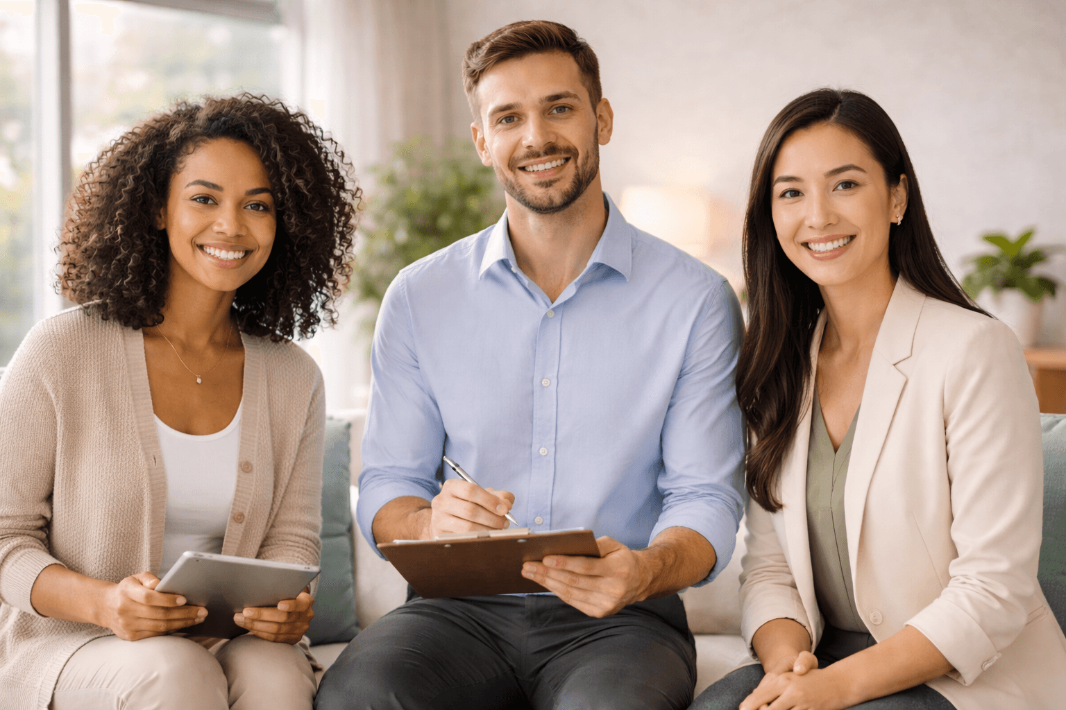 Warm therapy room interior